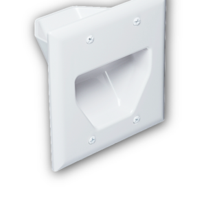 2 gang recessed low voltage cable plate