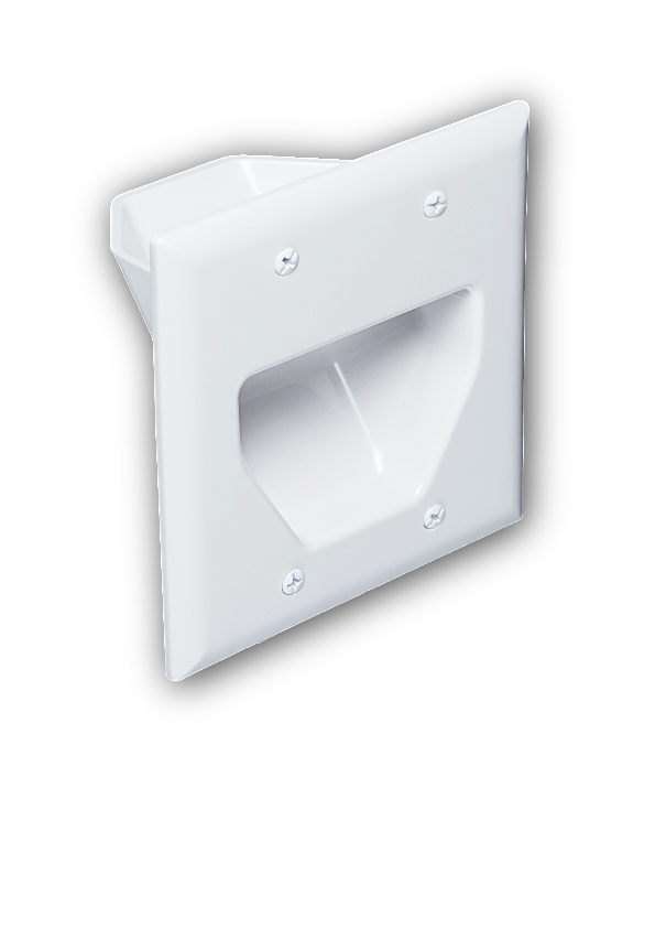 2 gang recessed low voltage cable plate