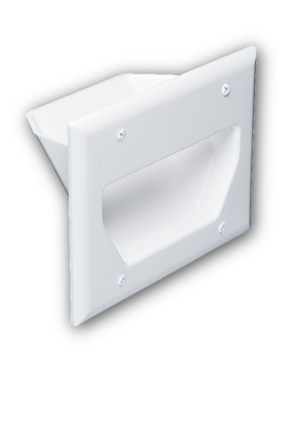 3 gang recessed low voltage cable plate