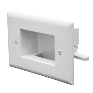 Easy Mount Recessed Low Voltage Cable Plate (Slim Fit)