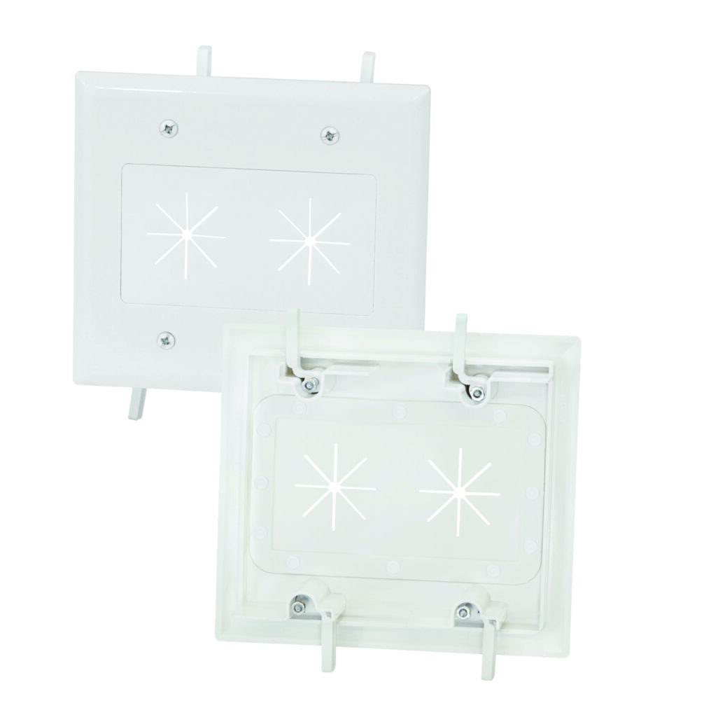 cable plate with flexible opening, 2 gang