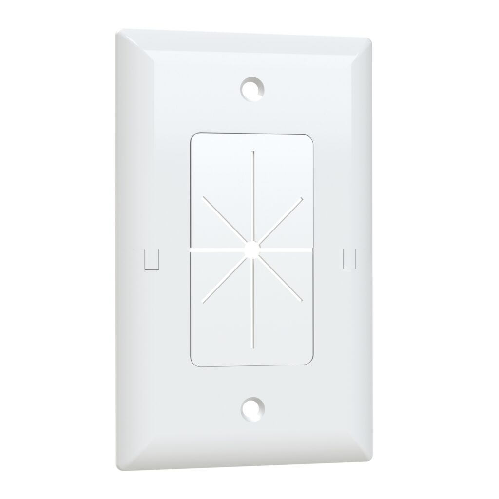 1 gang split plate w/ flexible opening