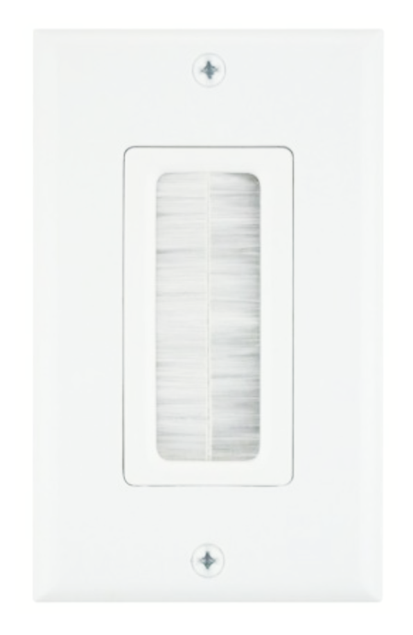 1 gang brush wall plate ultra white
