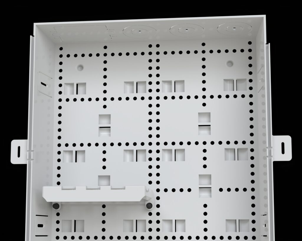 push pin shelf on enclosure