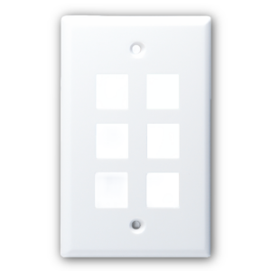 6 port standard size keystone plate